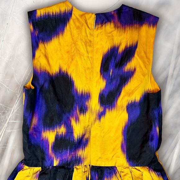 NWT Jason Wu Collection Ochre Yellow Floral Print Sateen Sleeveless Dress Size 6 - Picture 15 of 16